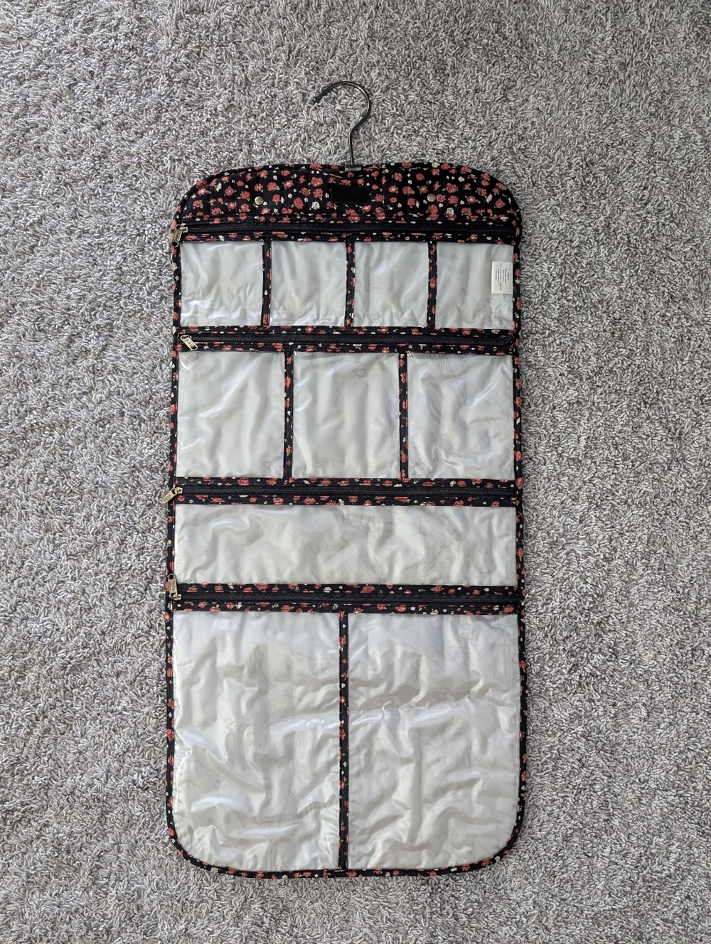 Floral Print Hanging Travel Jewelry & Accessory Organizer